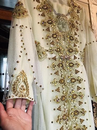 air nike: Нарядное платье-кафтан в восточном стиле - Цвет: молочный/айвори - — 2