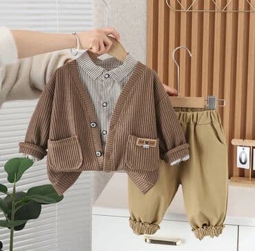 теплый детский костюм: Детская флисовая куртка универсального фасона хаки цвета. Модель с — 6