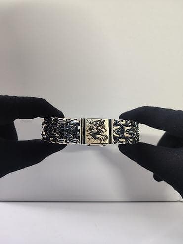 мужская серебро: Брутальный мужской Браслет Ручные плетения Цепи и Браслеты в Наличии — 3