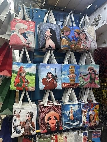 Эко-сумки-шоперы с авторскими принтами в этническом стиле. - at lalafo.kg Эко-сумки-шоперы с авторскими принтами в этническом стиле. -