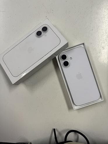 IPhone 16, Б/у, 256 ГБ, Белый, Кабель, 96 %