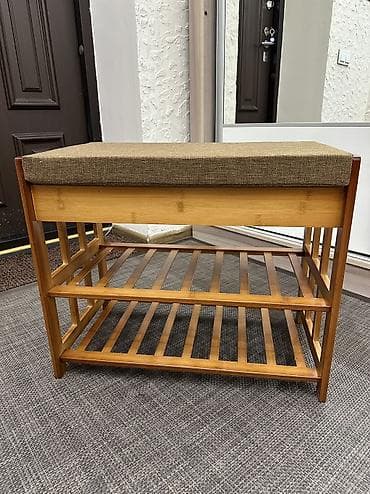 Мебель: Банкетка, С полками, цвет - Коричневый — 5