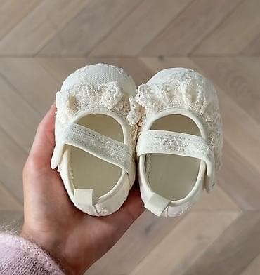 Детские пинетки-тапочки для девочки, айвори На 6-12 месяцев. - Нежный