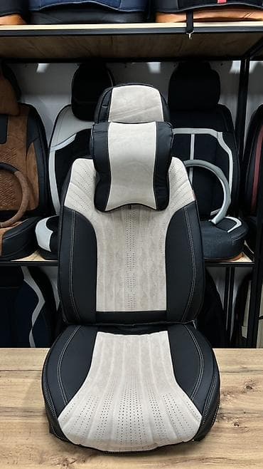 Уход за авто: Чехлы Экокожа, С подушкой, цвет - Черный, Новый, Самовывоз, Платная доставка — 6