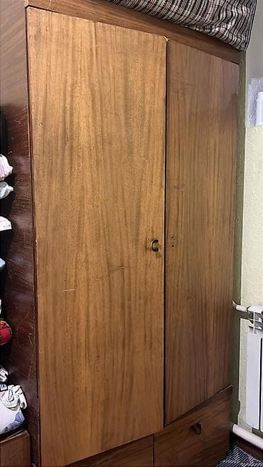 Дом и сад: Шкаф для одежды из шпонированного дерева с распашными дверцами — 1