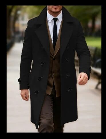 Пальто: Мужское пальто классического кроя - Цвет: черный - Длина: ниже колена — 2