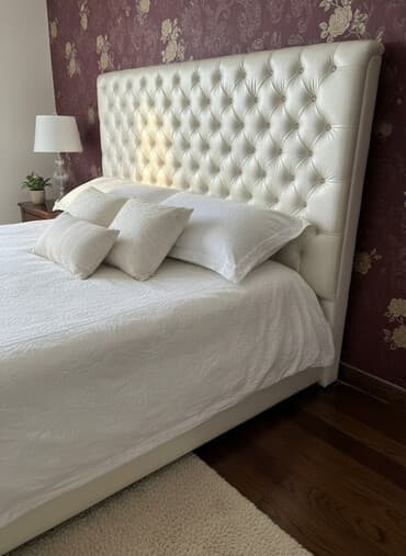 электро генератор: Мягкое изголовье для кровати - Стиль: каретная стяжка (капитоне) с — 2