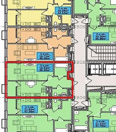 11: 1 комната, 40 м², Элитка, 11 этаж, Евроремонт — 9