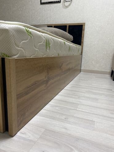 мебель аламедин: Уктоочу бөлмө гарнитуру, Эки кишилик керебет, ДСП, түсү - Күрөң — 6