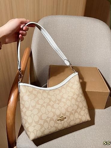 школьные портфели: Сумка Coach Shoulder Bag, бежевый монограмный принт Signature C - — 2