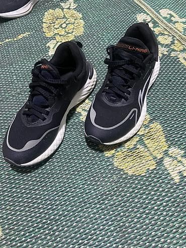 трековая обувь: Кроссовки LI-NING (модель беговая) - Цвет: черный с серыми вставками — 2