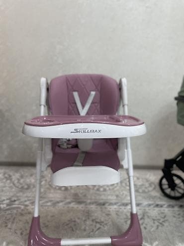 кухонный стоо: Детский стульчик для кормления Skillmax, розовый - Комфортное мягкое — 1