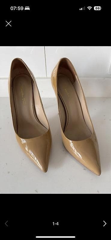 Кожаные (Италия) Туфли-лодочки женские, классические. - Цвет: бежевый