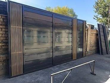 argus security systems: Современные уличные ворота с калиткой из металла - Конструкция — 1
