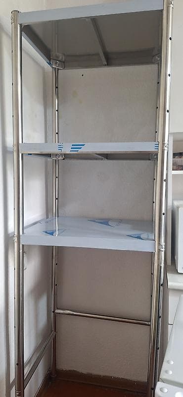 деревянная полка: Металлический стеллаж из нержавеющей стали. - Конструкция: каркас из — 1