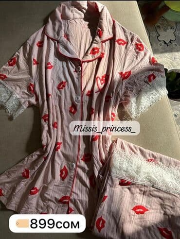 Киреге берилүүчү кийимдер: Домашние комплекты/пижамы Варианты: - Длинный рукав + брюки — 6