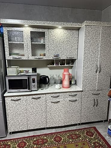 Кухонный гарнитур, цвет - Серый, ДСП at lalafo.kg Кухонный гарнитур, цвет - Серый, ДСП