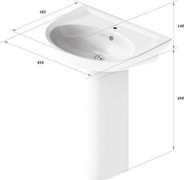 Дом и сад: Раковина для ванной, Особенности: Глянцевое, Овальная форма, Материал: Керамика — 3