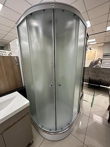 Душевая кабина Полукруглая, Размер: 90 x 90 см, Покрытие: Матовое