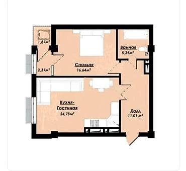 Продажа квартир: 2 комнаты, 62 м², Элитка, 6 этаж, Готовая ПСО (под самоотделку) — 3