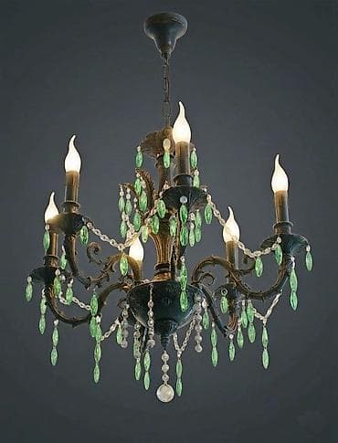 макара: Люстра 6 - ти рожковая, светильник, цоколь Е 14, диаметр 50 см и — 1