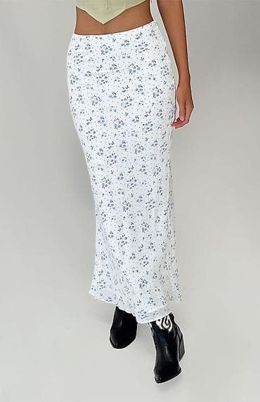 Юбка, Модель юбки: Прямая, Миди, Шифон, Высокая талия