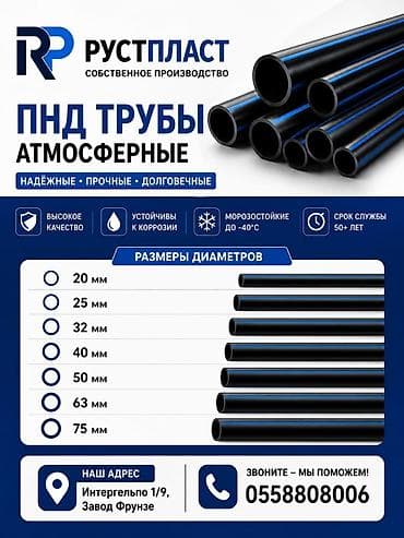 Труба для водопровода Материал: Полиэтилен низкого давления (ПНД), Диаметр: 20 мм