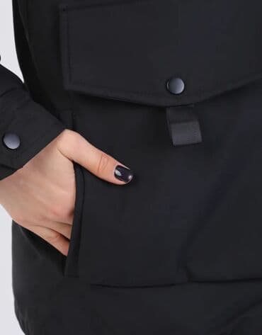 фирменные часы: Пуховик, Короткая модель, Оверсайз, L — 7