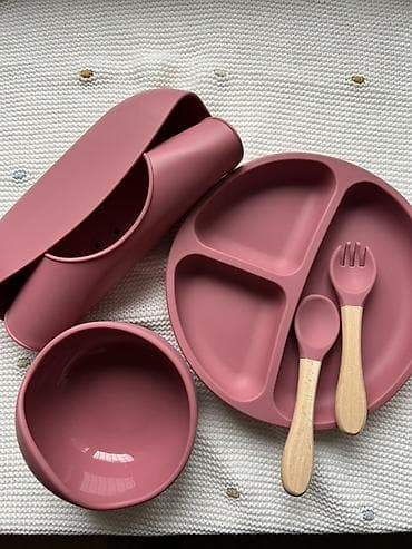 Детский набор для кормления из пищевого силикона Что внутри (в — 1