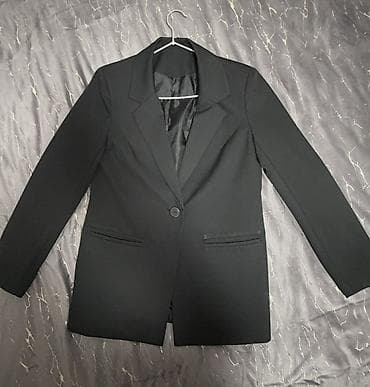 пиджак черный: Пиджак, Блейзер, Однобортная модель, Made in KG, XS, S — 1