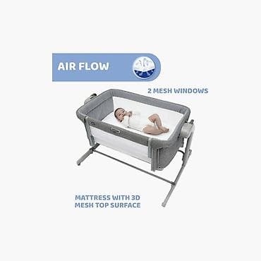 Стульчики для кормления: Детская приставная кроватка, Новый, С колесиками, цвет - Серый — 2