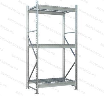 пивное оборудования: Стеллаж MS Pro Z 2000х900х600 (3 яруса с секционным сетчатым настилом) — 1