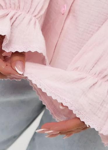 одежда для девочки: Продам ткань муслин Очень хорошего качества Вишни Сердечки Бежевый — 3