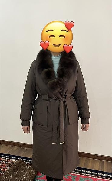 шуба италия: Пальто, Классика, Осень-весна, Ангора, Длинная модель, Двубортная модель, 2XL — 9