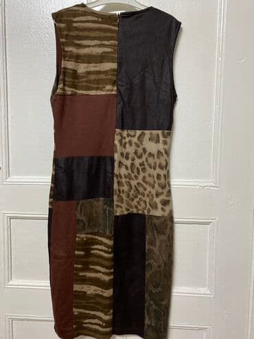 леопардовое платье в пол: Повседневное платье, Турция, Осень-весна, Короткая модель, Турецкое, S — 2