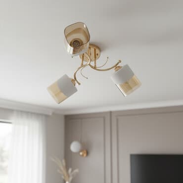 торшер светильник: Потолочная люстра на 3 плафона - Тип: накладная потолочная - — 1