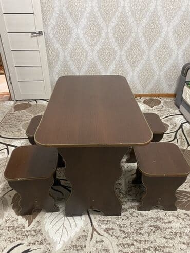 Отургучтар, табуреттер: Ашкана үстөлү жана отургуч, түсү - Күрөң — 1