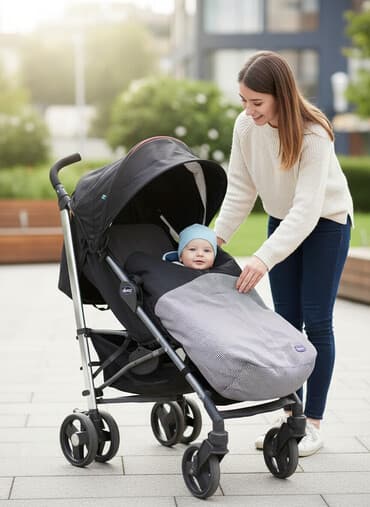 Коляска, цвет - Черный, Б/у