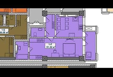 баят азиз: 1 комната, 51 м², Элитка, 4 этаж, Готовая ПСО (под самоотделку) — 2