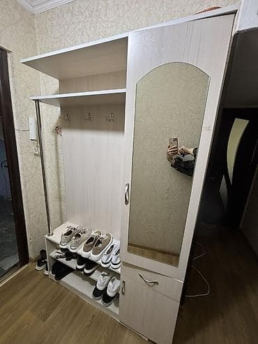 прихожка кант: Гарнитур для прихожей, Б/у, Вешалка, ДСП, Самовывоз, цвет - Бежевый — 2