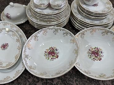 Аксессуары для кухни: Новый чешский столовый сервиз на 6 персон с красивым цветочным принтом — 10