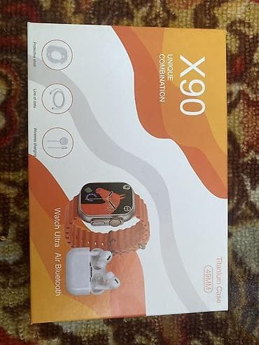 Набор X90 Watch Ultra + Air Bluetooth (Titanium Case, 49 мм) Комплект