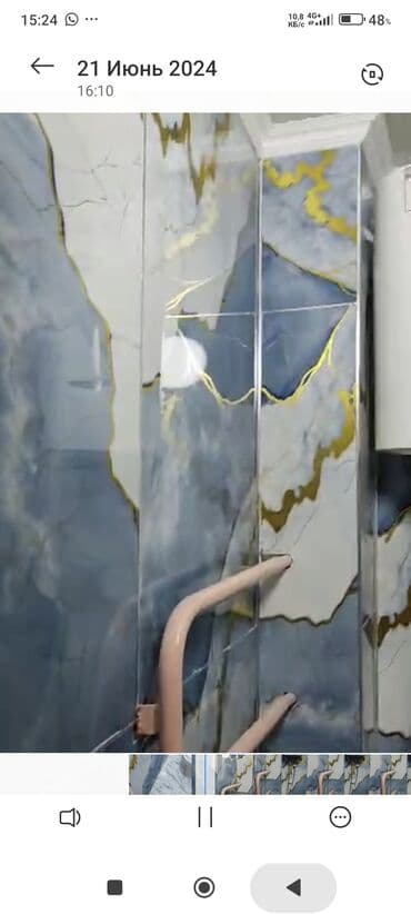 шкурка для стен: Отделка ванных комнат декоративными стеновыми панелями “под мрамор” — 1