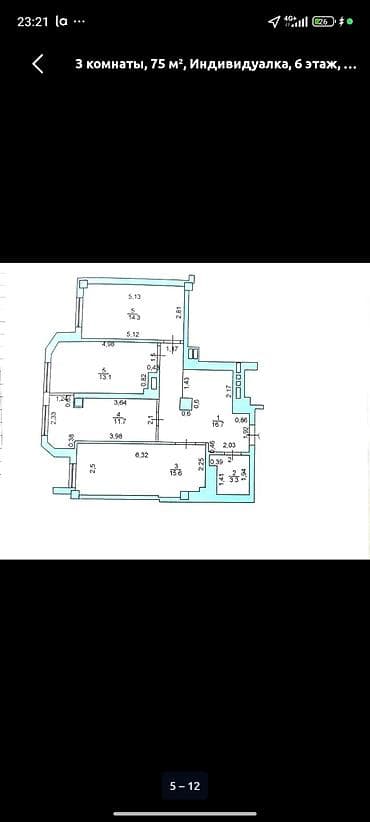 Продажа квартир: 3 комнаты, 75 м², Индивидуалка, 6 этаж, Евроремонт — 4