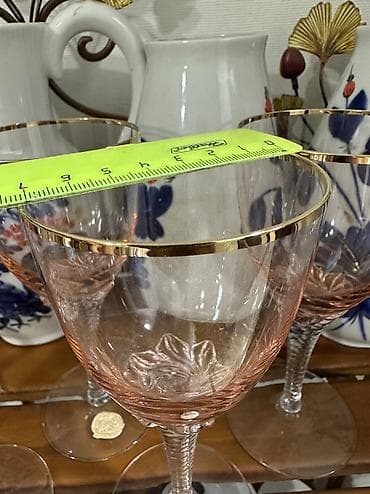 Посуда: Фужеры «Богемия» в нежном розовом цвете — 3