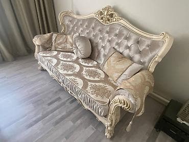 мебель деревянная: Комплект мягкой мебели, Б/у, Самовывоз, цвет - Бежевый — 1