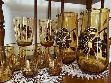 Посуда: Чешские золотисые 😍 кувшины со стаканами — 6
