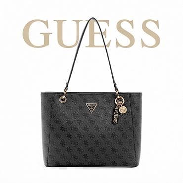 Прокат одежды: Сумка-тоут Guess (женская) - Цвет: черный с фирменным монограммным — 1