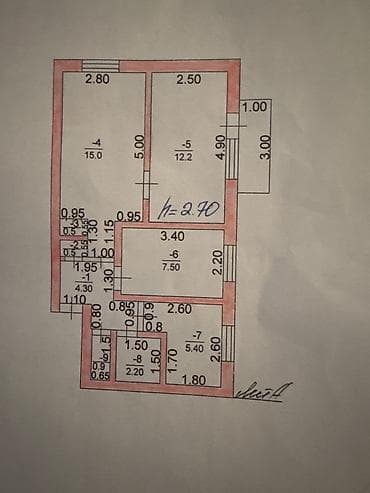 сдаю ком: 3 комнаты, 56 м² — 4