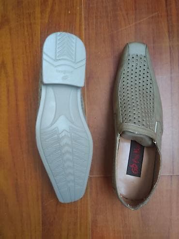 серые мужские мокасины: Мужские летние туфли-лоферы с перфорацией. Дёшево, отдам за 300с — 4